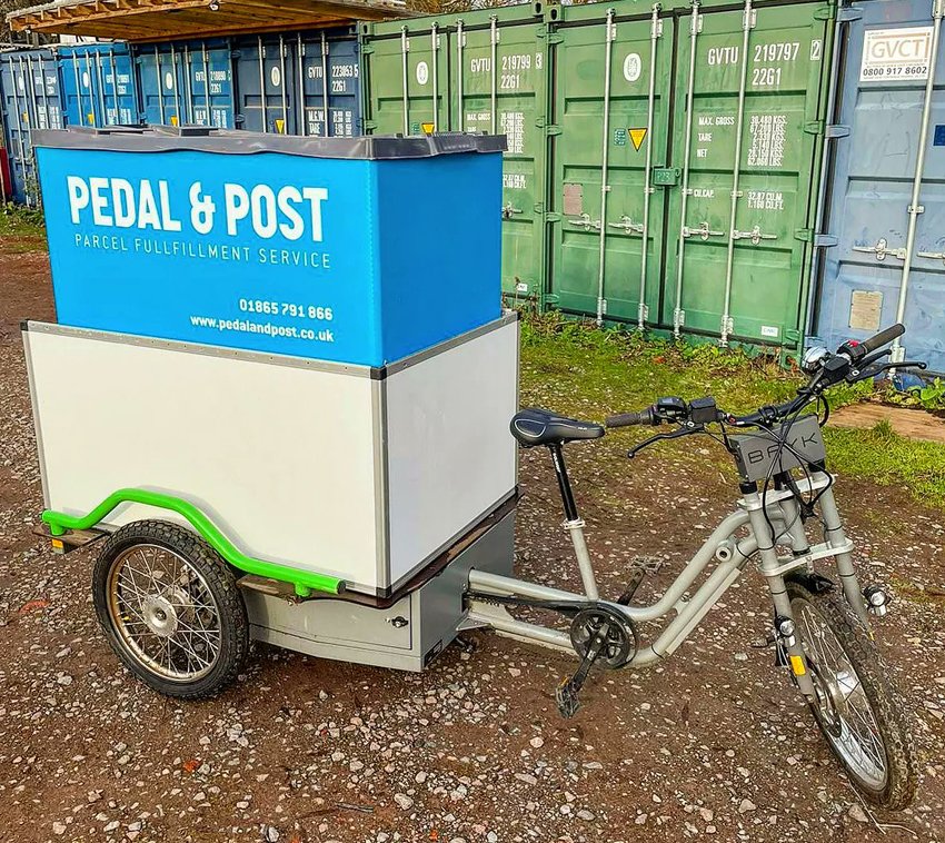 Pedal & Post cargo e-bike at depot